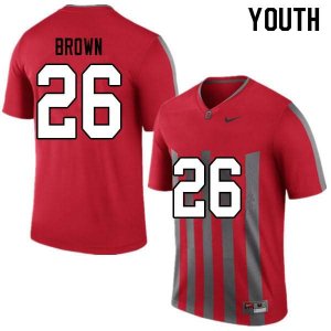 Youth Ohio State Buckeyes #26 Cameron Brown Throwback Nike NCAA College Football Jersey Ventilation IUP7544CO